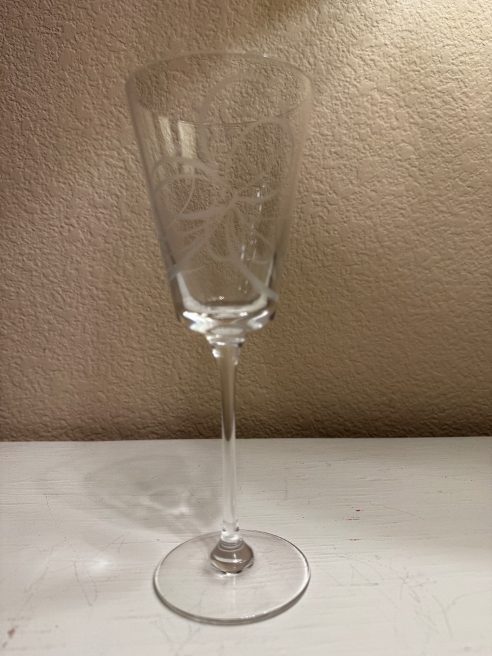 Kate Spade Lenox Belle Boulevard Crystal Champagne Flute Etched Bow Glass